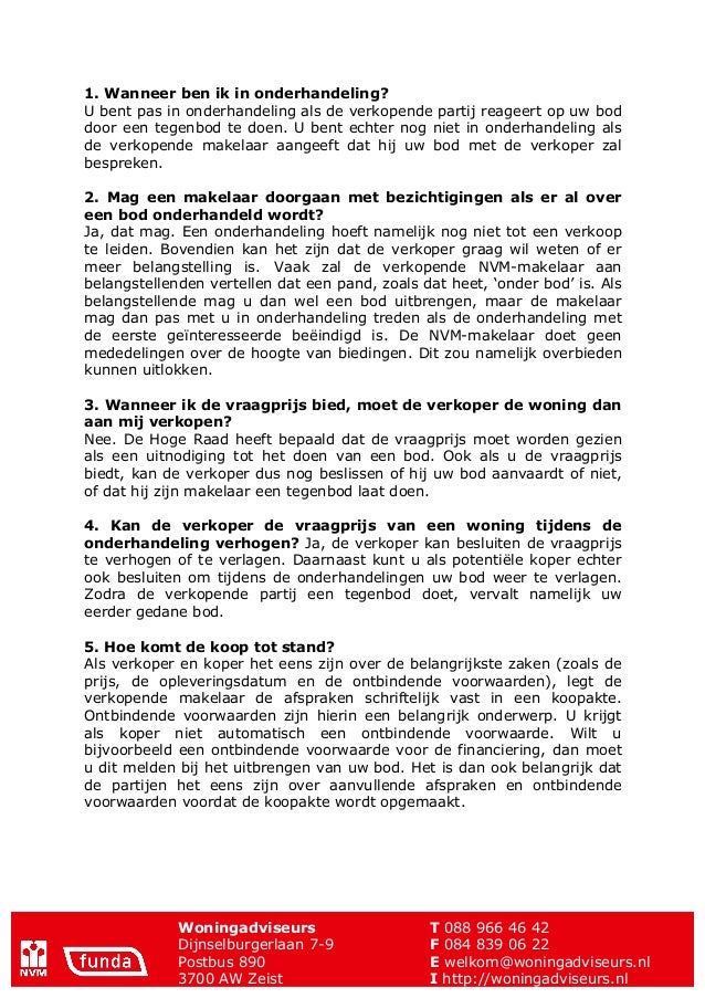 vraagprijs woning onderhandelen